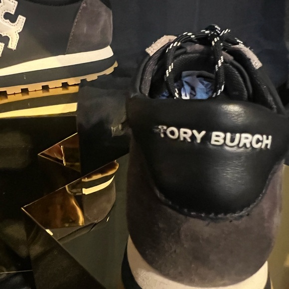 Tory Burch Good Luck Trainer Sneakers in Black and Gray size 8 NEW - Picture 6 of 12